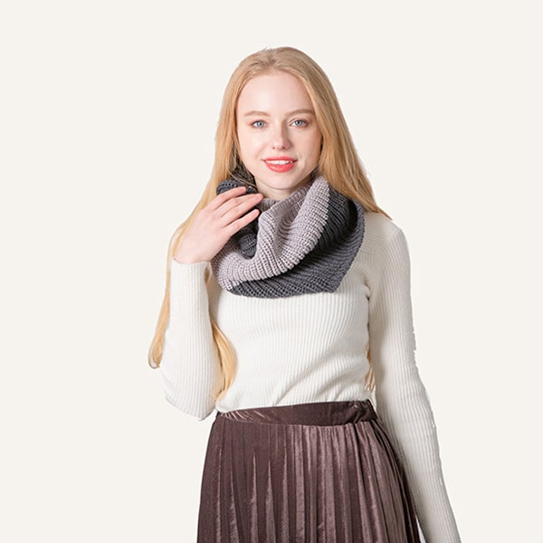 Tjock chunky halsduk dam vinter stickad infinity halsduk mode tjock