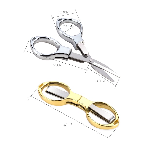 Säker Resekompis, Portabel Hopfällbar Sax med TSA-Godkänd Design, Infällbara Rostfria Blad för Enkel Transport, 3 st