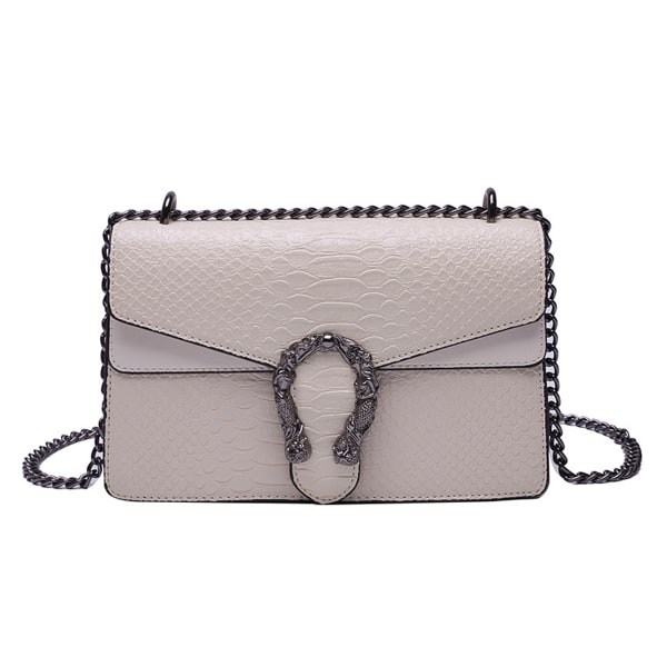 Crossbody-väska och axelväska för kvinnor - axelväska i läder med ormkedja plånbok