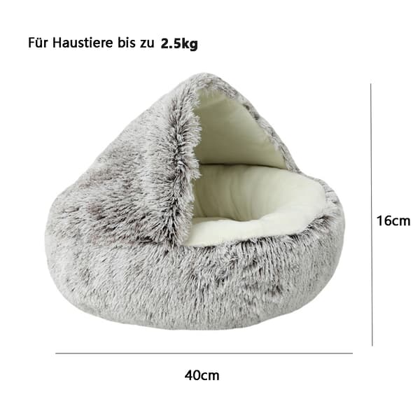 Vinter varm skal semi-lukket kæledyrsseng rede 40cm gradient kaffefarve kort luv
