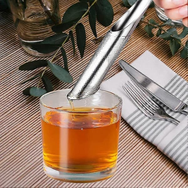 Te-rør Te-sil Langt Håndtak Te-sil Løs Te Reise Rustfritt Stål Te-infuser