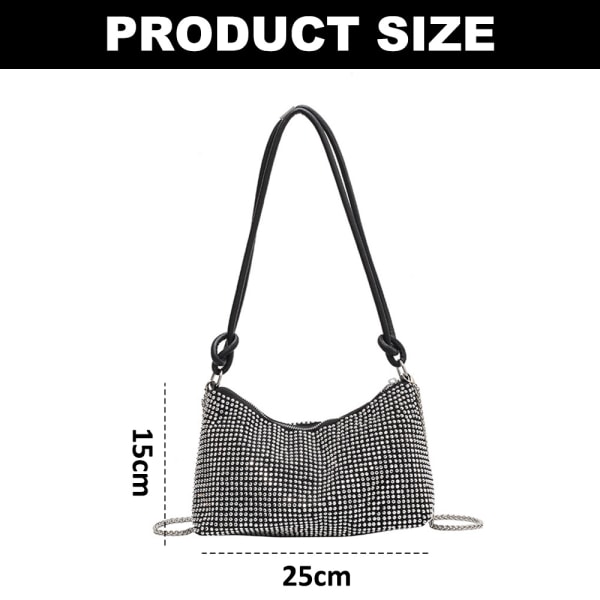 Rhinestone-handväskor Koppling för kvinnor - Chic kvällväskor, glänsande kors