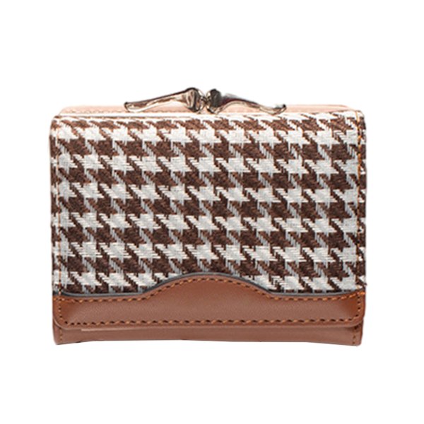 Damplånbok Liten Kompakt Bifold Läderplånbok, Dammynt