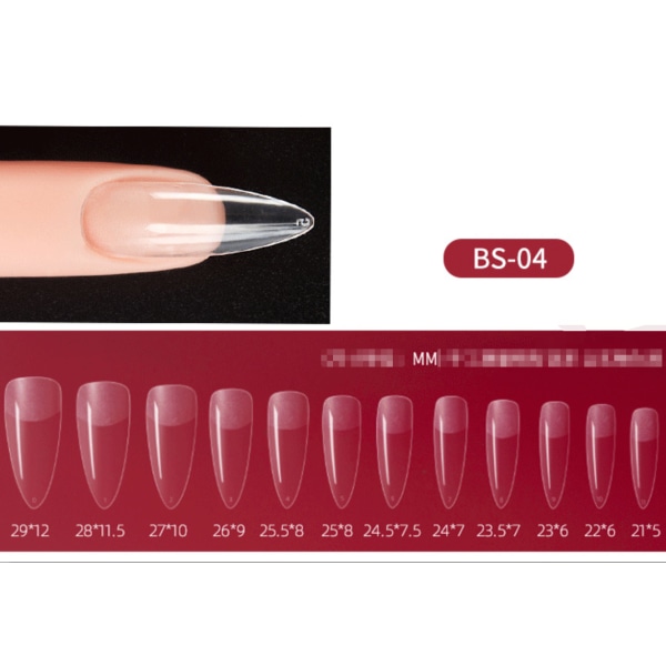 500st klara nagelspetsar, mjuk gel heltäckande nagelspetsar för blötläggning av nagelförlängningskit - lösnaglar akryl spetsar 12 stl.