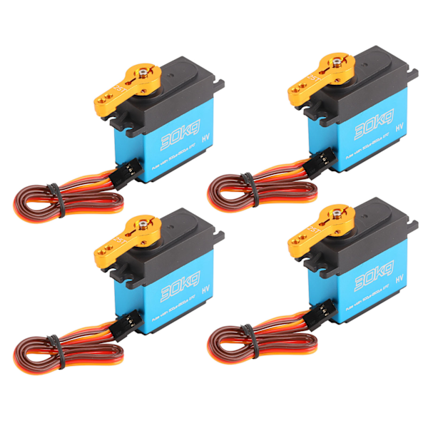 4 Set 30KG Metallväxel Servo med Arm Hög Torsion Vattentät Digital Servo 270 Graders Rotation