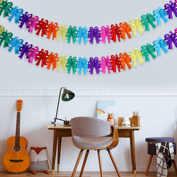 10 Stykker Farverige Regnbue Banner Farverig Fest Papir Girland