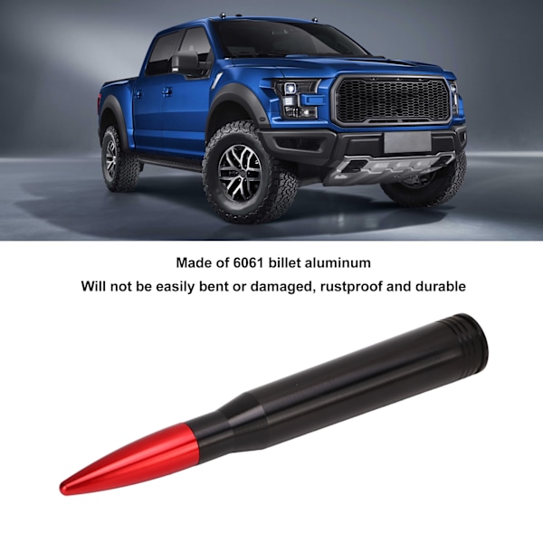 50 Caliber Antennemast 6061 Billet Aluminium Universal Truck Antenne Udskiftning til FORD RAPTOR Rød