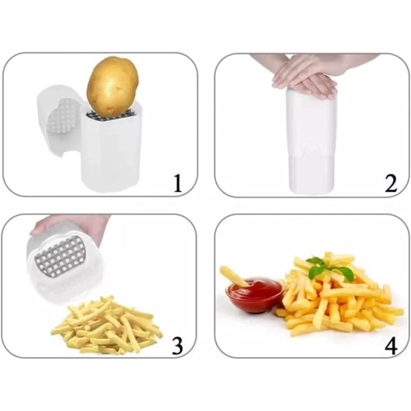 Pommes Frites Skärare för Kreativ Användning, Kompakt Grönsakstärnare med Rostfria Blad för Köket