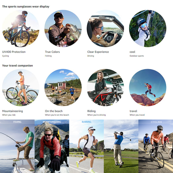 PC-linser, fire rammefarver, cykelsport solbriller, vindtæt og støvtæt