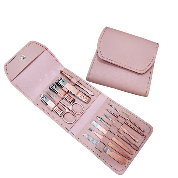 Nagelklippare, Manikyrverktyg Nagelsets, Pedikyr, Fingernagelklippare med Läderfodral, Nagelsets Kit med Allt Professionellt 4PCS