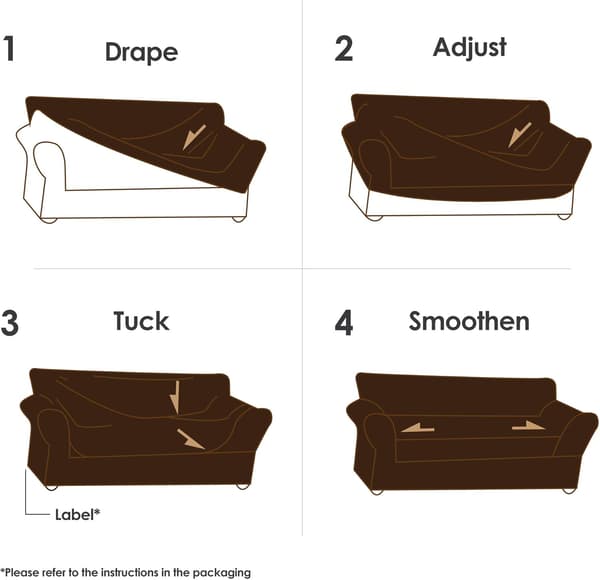 Sofföverdrag för soffmöbelskydd, hel sofföverdrag med elastisk botten för barn och hund (Medium, Choklad)