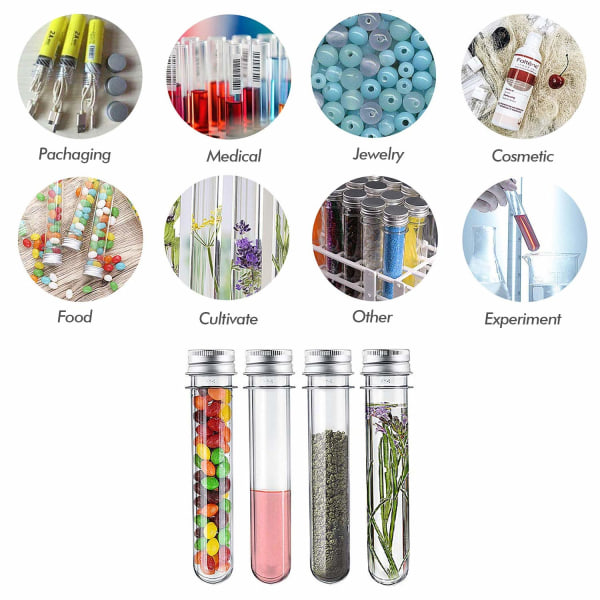 14 stk Reagensrør Plast 40ML Transparent