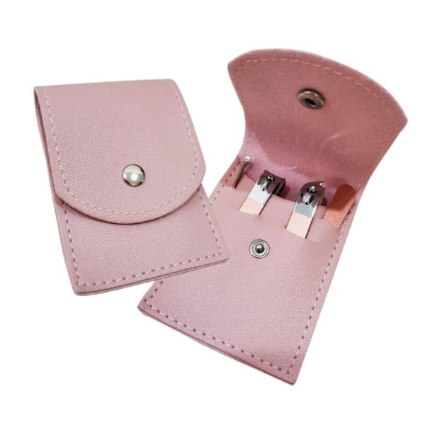Nagelklippare, Manikyrverktyg Nagelsets, Pedikyr, Fingernagelklippare med Läderfodral, Nagelsets Kit med Allt Professionellt 4PCS