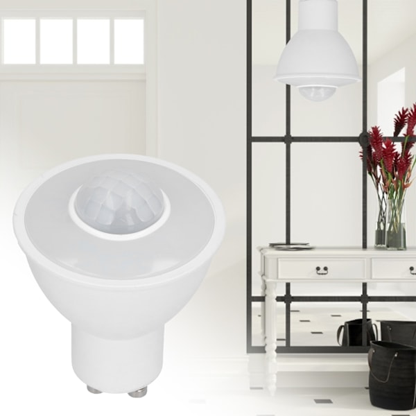 GU10-lampa Infraröd Rörelsesensor Glödlampa 5W 500LM LED-lampa för Takkorridor AC100-240V Vitt Ljus