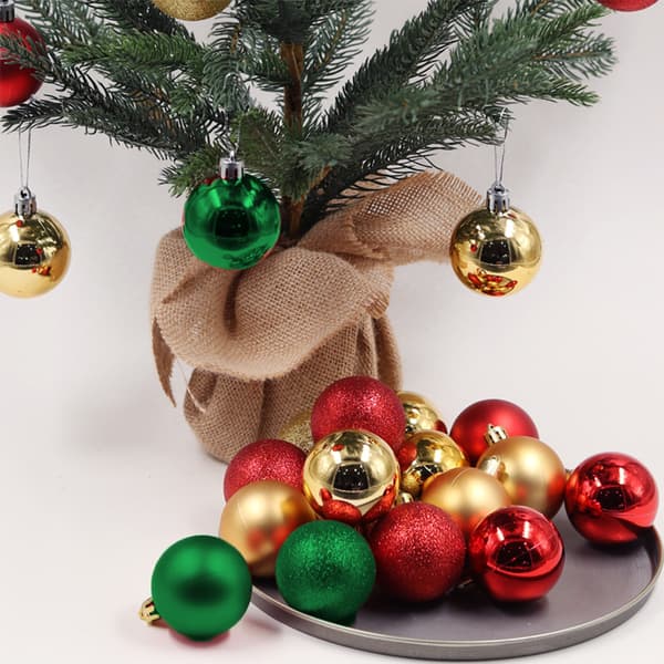 24 Stykker 6cm Knusesikre Julekulepynt til Juletre Bryllup Bursdagsfest Dekor