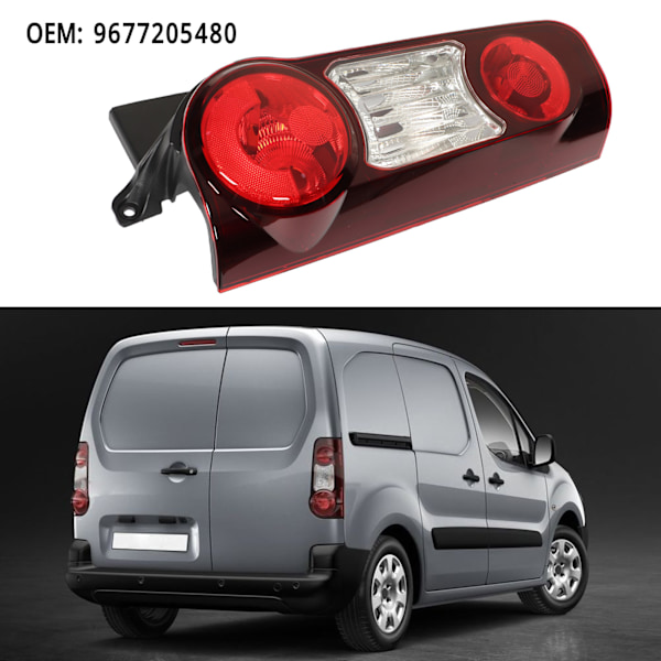 Højre Baglygte 9677205480 Bagbremse Blinklys Lampe Udskiftning til Citroen Berlingo Mk2 Van