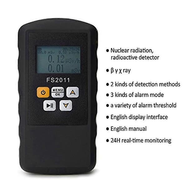 Strålingstester, Geiger-tæller Nuklear strålingsdetektor med LCD-display, Ray Data Tester Marmor