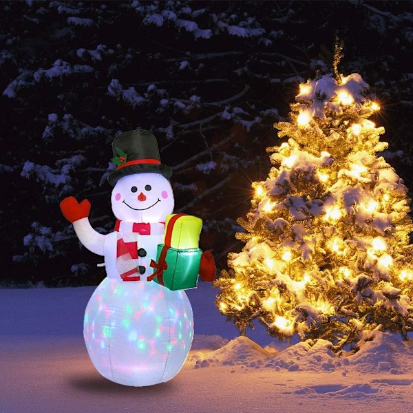 Interna LED-lampor, Vattentät Polyesterfiber 1,5M Snögubbe Automatisk Uppblåsning Inomhus Utomhus Dekor, Uppgraderade LED Varmvita Lampor Festlig