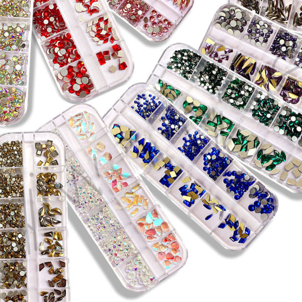 Multiforme Rhinestones Glasdiamanter til Neglekunst Smykker Dekoration