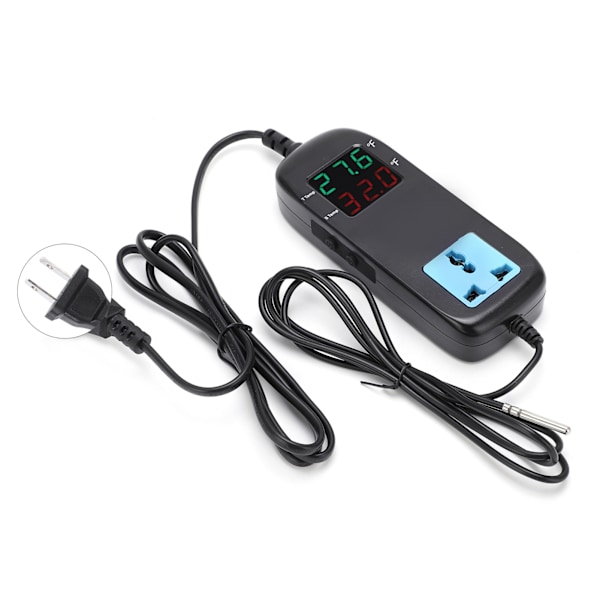 Digital Display Termostat Intelligent Elektronisk Temperaturregulator AC 90V~250V US Stik