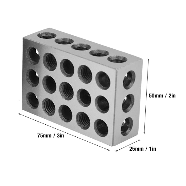 2 stk 25x50x75mm Blokker 23 Hull Fresing Parallell Klemmekloss Fresing Maskin Tilbehør