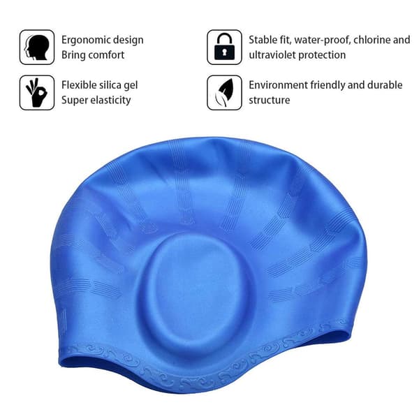 Svømmeelastisk silikon svømmehette 3D ergonomisk design svømming med ørepropper og neseklype