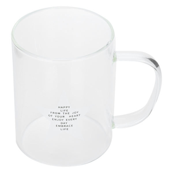 350ml Transparent Mælkekop Kaffe Kops Te Glas Drikkelse med Håndtag til Køkkenudstyr (Femtakset Stjerne)