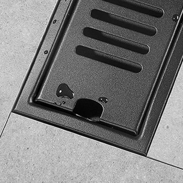 1 stk. Sort Bruseafløb - Måtte 200 mm X 100 Rustfrit Stål Rektangel