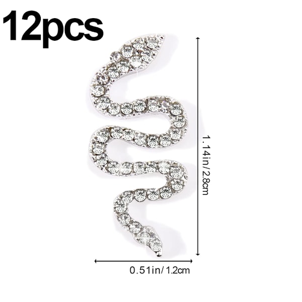 Nagelcharms，Snake Nail Art Charms 3D Nagel Strass，för Nail Art Tillbehör