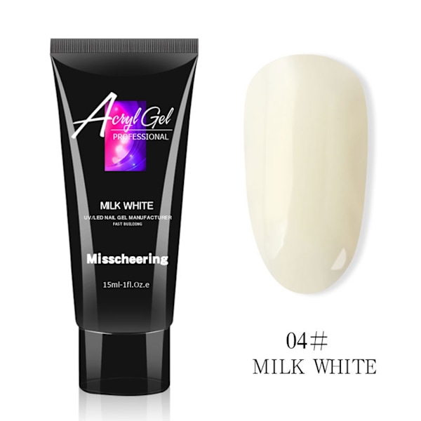 15ml Professionell Snabb Kristall Nagelförlängningslim Manikyr UV Gel Builder 4#MJÖLKVIT