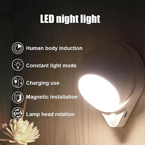 Trådlös Väderbeständig LED-lampa, 360-graders Kula för Flexibel Riktad Belysning, PIR-rörelsesensor Säkerställer Pålitlig Aktivering
