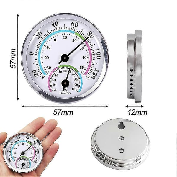 Mini 2 I 1 Termometer Hygrometer -30 Celsius-50 Celsius Metal Skal Fugtighed Temperatur Måler Mo