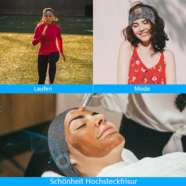 Bluetooth-pannband för sovhörlurar, sporthörlurar, lång speltid, lätt trådlöst sovhuvudband med HiFi-stereo, ergonomisk teknik