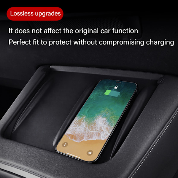 Anti-Sklimatte for Billading, Silikon Mobilholder, Trådløs Lader, Beskyttende Pute, Erstatning for Tesla Model 3 Y
