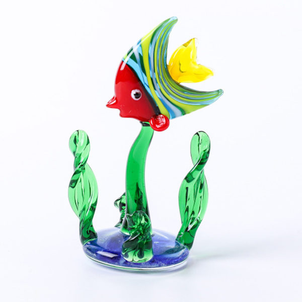 Små glassminiatyrer håndblåst glass akvarium vann gress fisk kunst ornamenter hjem bord dekorasjon gave