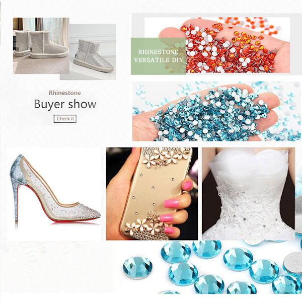 Flade Rhinestones til Neglekunst
