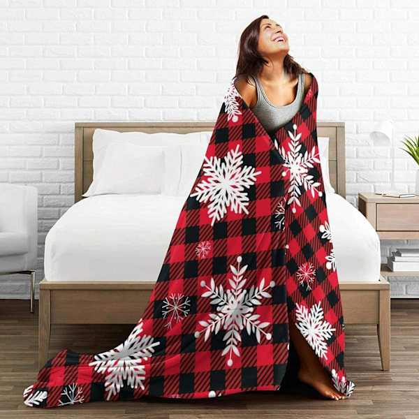 Juleplaid Julepynt Sort Rød Buffalo Plaid