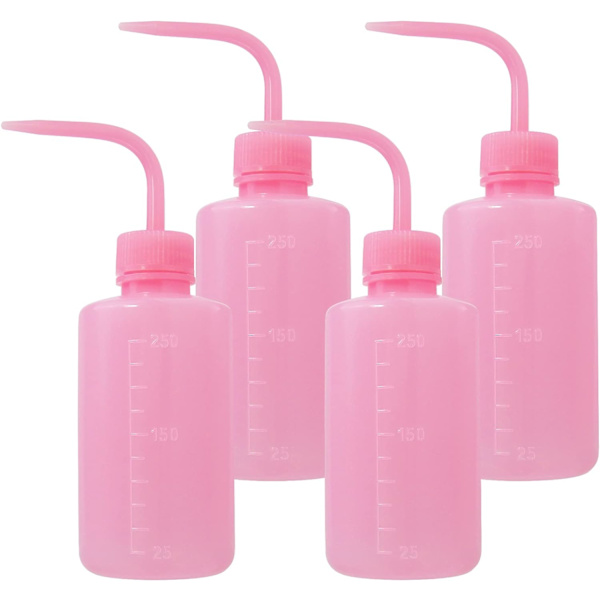 4-pack 250 ml tvättflaska i plast, tatueringstvättflaska, vattenspruta, klämflaska, diffusorflaska, matdispenser, salladsflaska, syltflaska