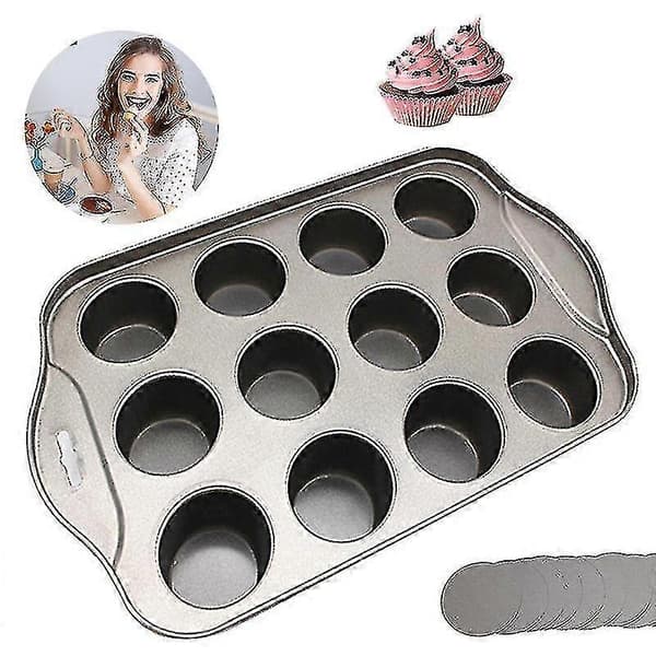 12 Mini kakeform for ostekake, muffins og cupcakes med slippbelegg S2024123011044