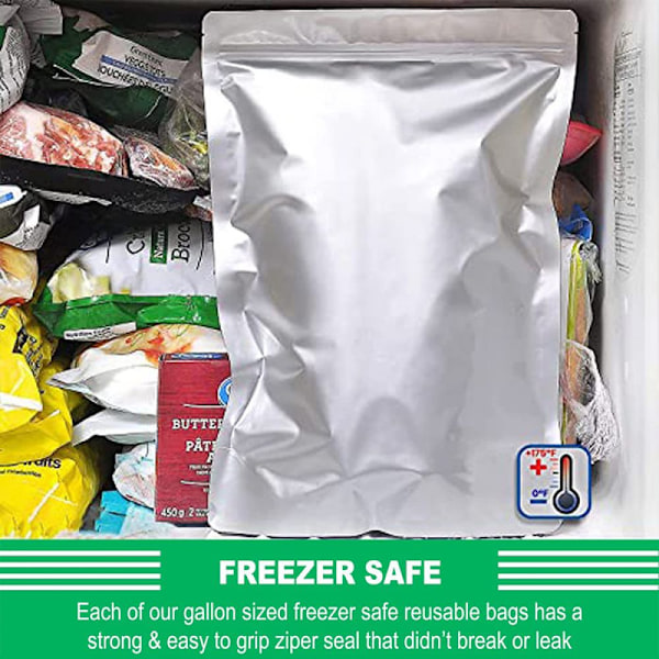 15-pack Återförslutningsbara Matförvaringspåsar 1 Gallon med 300CC Syreabsorberare