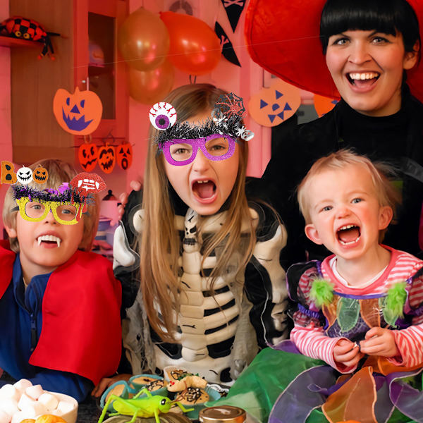 4 Halloween-briller - dekorerte briller i papir