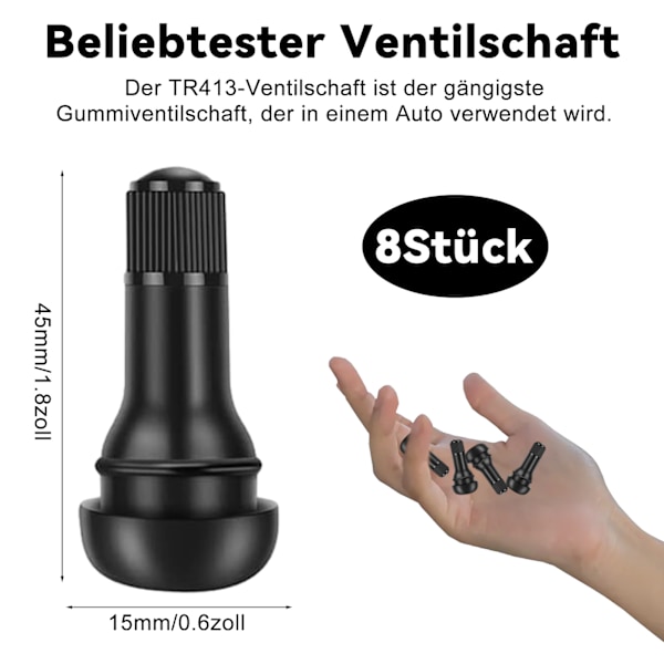 8 kpl Kumirenkaat Venttiilisuuttimet - TR413