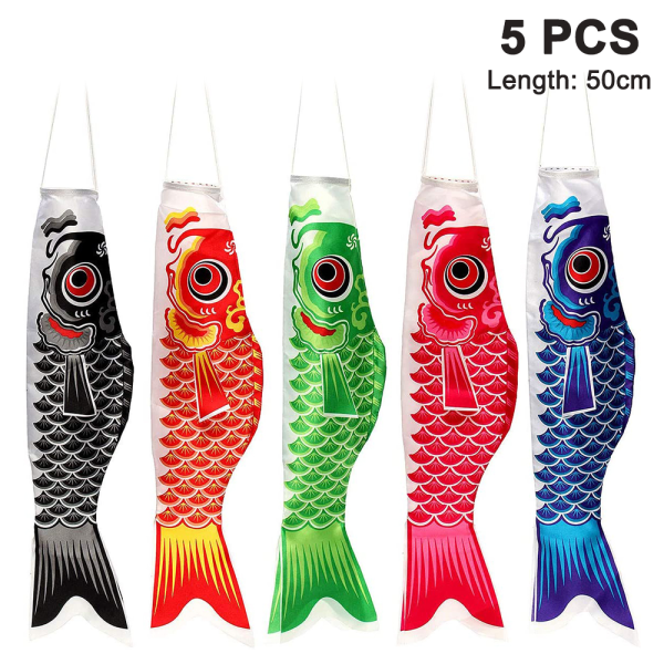 5-piece set carp flag windsock carp colorful art gifts fish