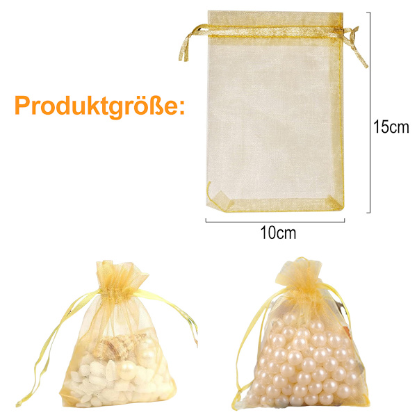 Vakuum -50 st bunt snögaspåse - guld 15 * 10