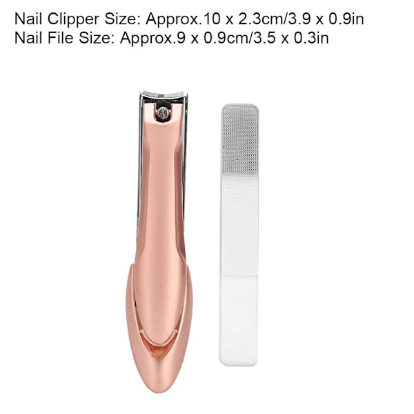 2-pack Rostfritt Stål Nagelklippare Nagelfil Fingernagel Tånagelklippare Nagelsax för Kvinnor Män