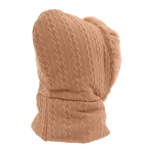 Vintermössa för kvinnor Termisk Integrerad Mössa Mask Halsduk Köldtålig Utomhus Ridmössa Khaki