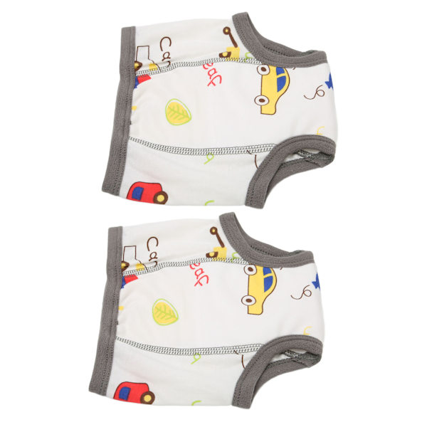 Baby bomullsträningsbyxor starkt absorberande bomull unisex småbarn potträning underkläder grå bil 1T