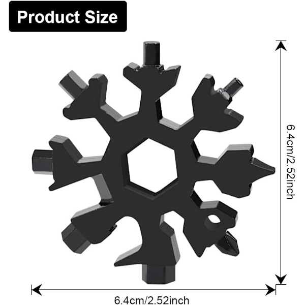 Unika Snöflingor Multiverktyg, Portabel Design, För Utomhuscamping, Inkluderar Nyckelring, Kompakt Storlek