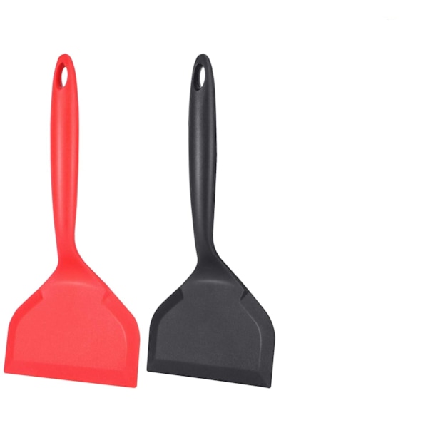 Non-stick Stekspade, Värmebeständigt Köksredskap, Bred Spatel för Non-Stick Kokkärl, Livsmedelsgodkänd Silikonvändare (2-pack)