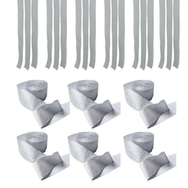 6 st serpentinerpapper (4,5 cm x 25 m/rulle) crepepapper serpentiner,